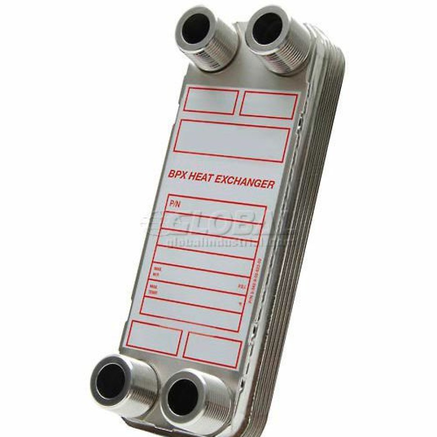 Hot Bell & Gossett High Pressure Brazed Plate Heat Exchanger With Mounting Tabs, Bp410-10Mt