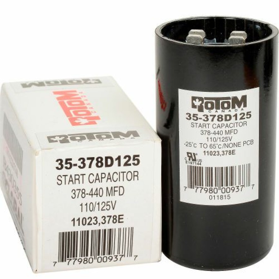 Hot Rotom 378B, 378-440Mfd, 125V, Start Capacitor, Round