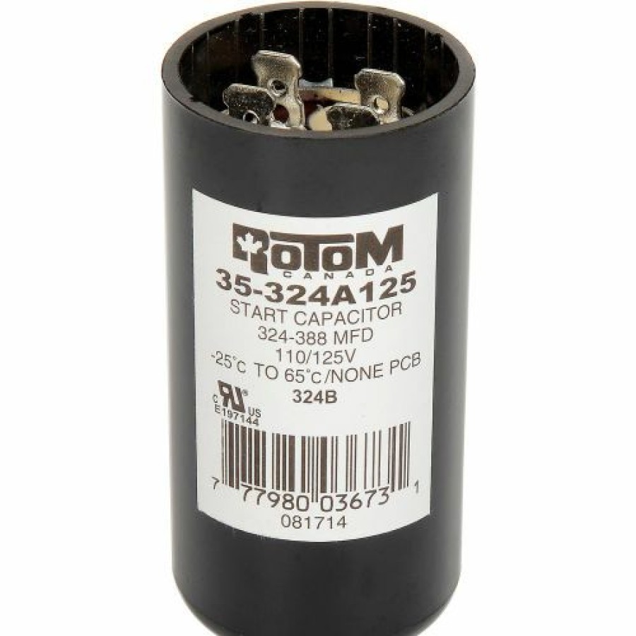 Clearance Rotom 324B, 324-388 Mfd, 110/125V, Start Capacitor, Round