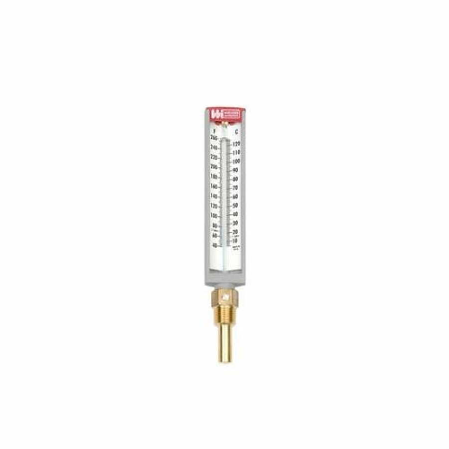 Wholesale Weiss Instruments 5" Scale Hot Water Thermometer, Straight Form, 2" Stem, 1/2" Npt, 40-260F