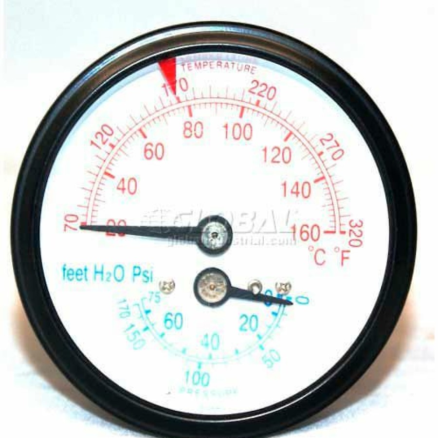 Wholesale Mitco B136-5M Boiler Gauge, 2-1/2"Dia. X 3"L, 1/4"Npt, Center Back Connection