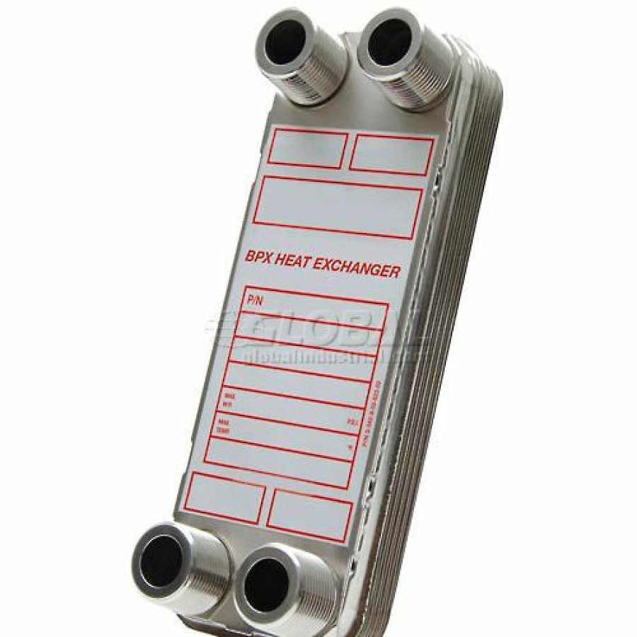 Hot Bell & Gossett High Pressure Brazed Plate Heat Exchanger With Mounting Tabs, Bp412-30Mt