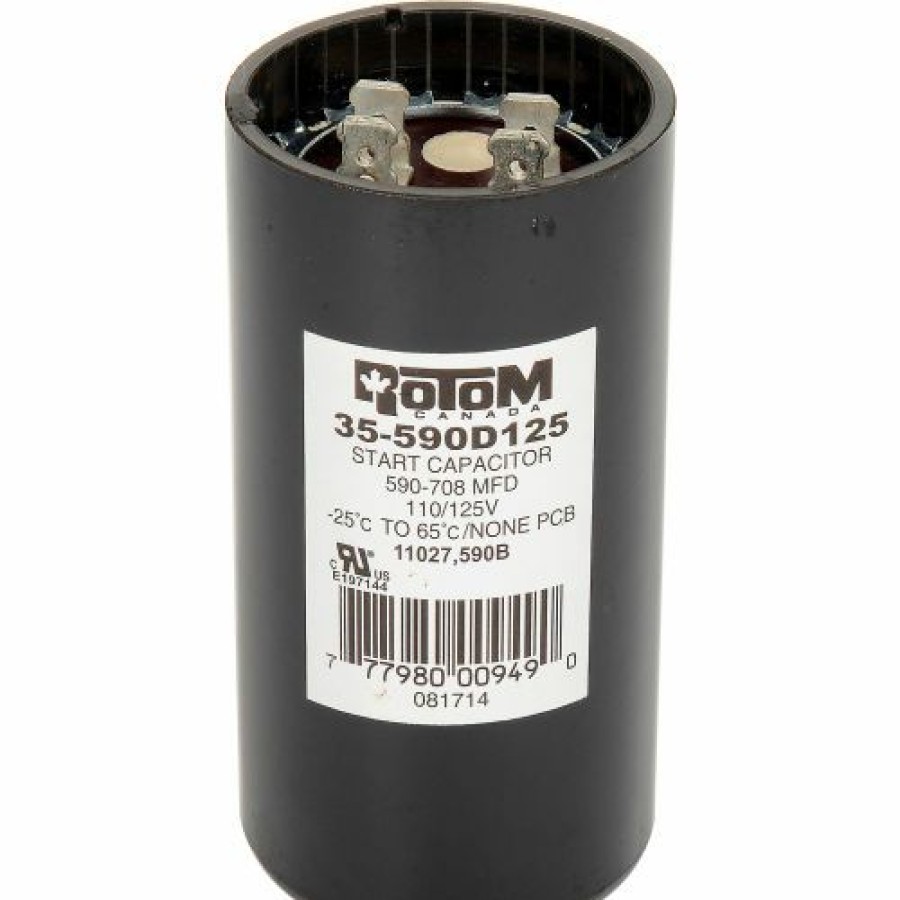 Hot Rotom 590B, 590-708Mfd, 110/125V, Start Capacitor, Round